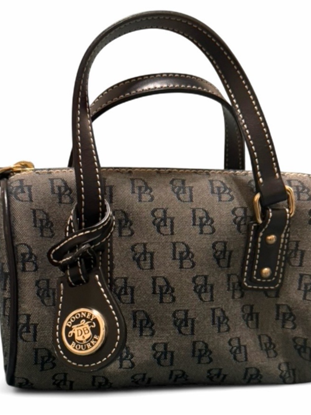 Dooney & Bourke 2018 Mini Barrel Satchel Monogram Canvas Bag Rare Y2K Revival